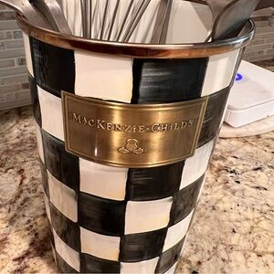 MacKenzie-Childs Black and White Checkered Vase